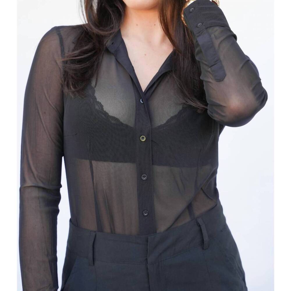 NEW FALCON PARK jordyn sheer bodysuit in black